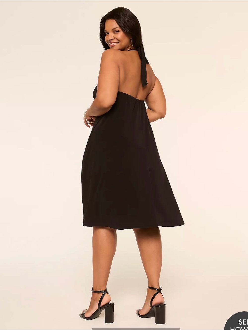 Lane Bryant Black V-Neck A-Line Slip Dress - Picture 2 of 3